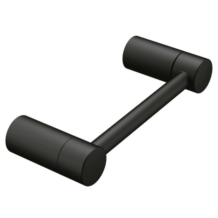 Bathroom Hardware *  | Moen Align Pivoting Double Post Toilet Paper Holder In Matte Black