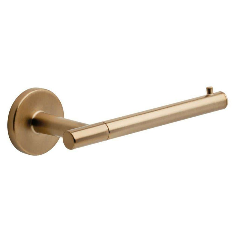 Bathroom Hardware *  | Delta Trinsic Single Post Toilet Paper Holder In Champagne Bronze