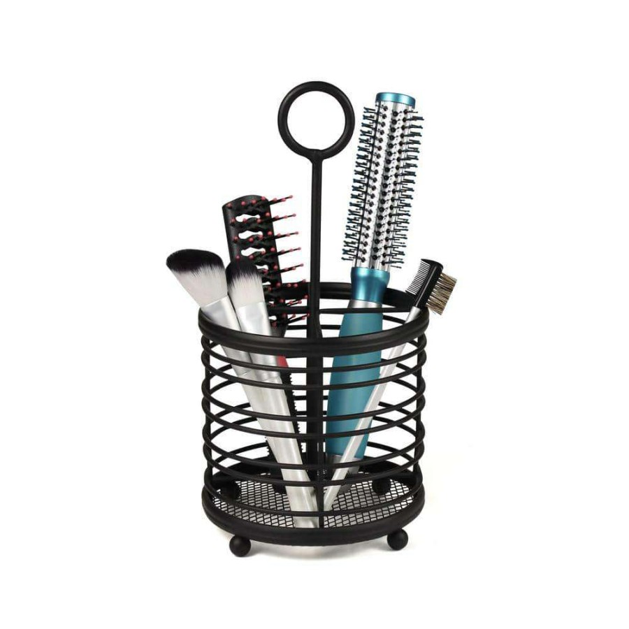 Bathroom Organizers *  | Spectrum Contempo 5.5 In. W X 5.5 In. D X 10.625 In. H Hair And Beauty Accessory Caddy In Black