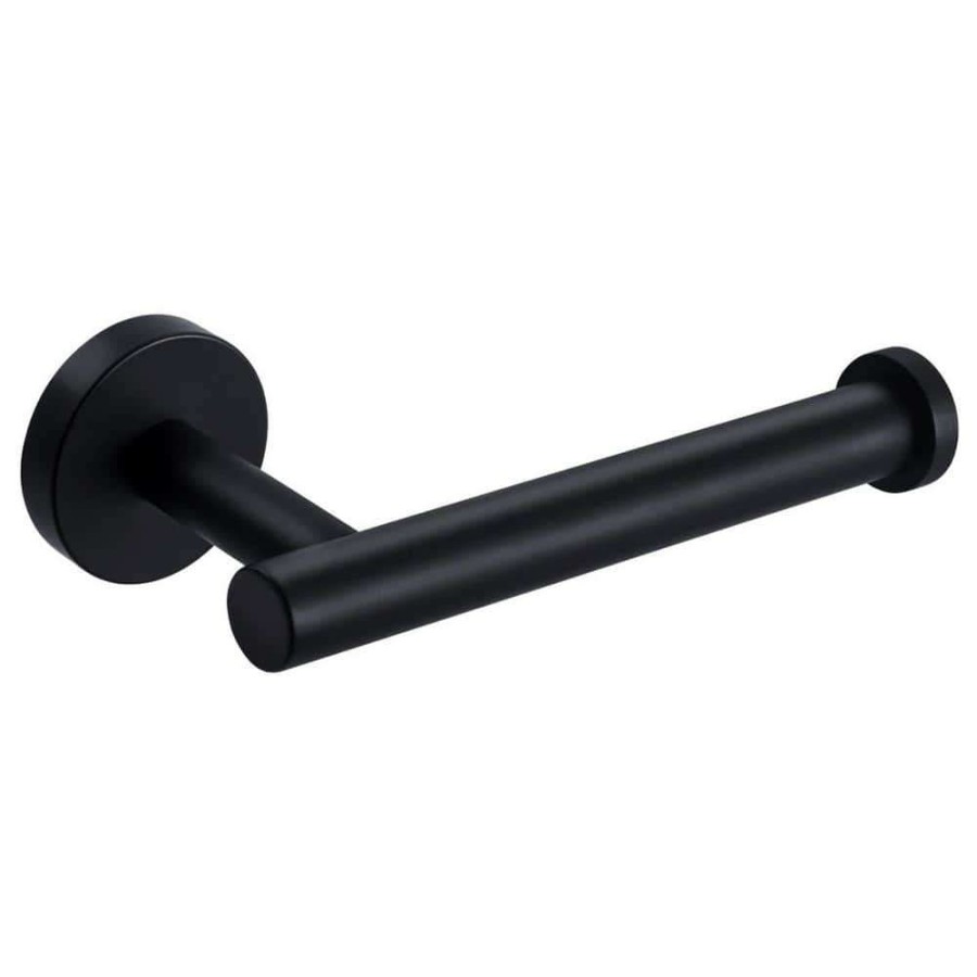 Bathroom Hardware *  | Ruiling Wall Mounted Single Arm Toilet Paper Holder In Stainless Steel Matte Black