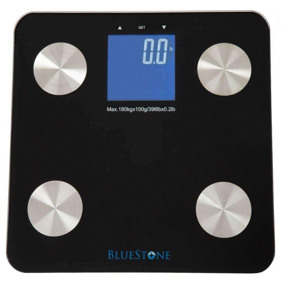 Bathroom Scales *  | Bluestone Digital Large Lcd Display Body Fat Scale In Black