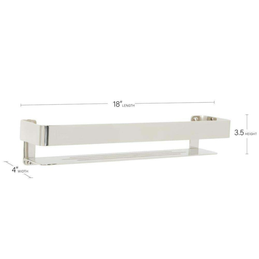 Bathtub Accessories *  | Seachrome 18 In. X 4 In. Rectangular Shower Shelf With Rail In Polished