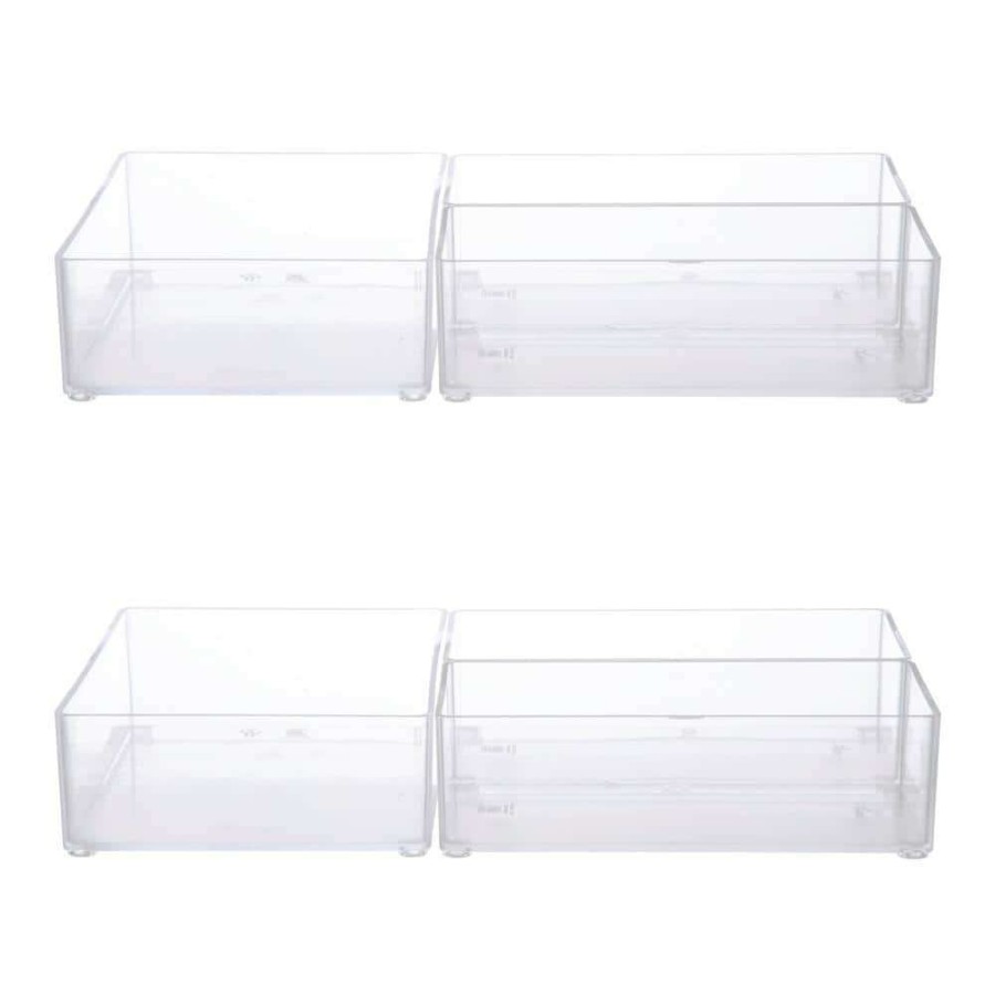 Bathroom Organizers *  | Kenney Storage Made Simple Bathroom Countertop Organizer Tray Set In Clear (Set Of 6)