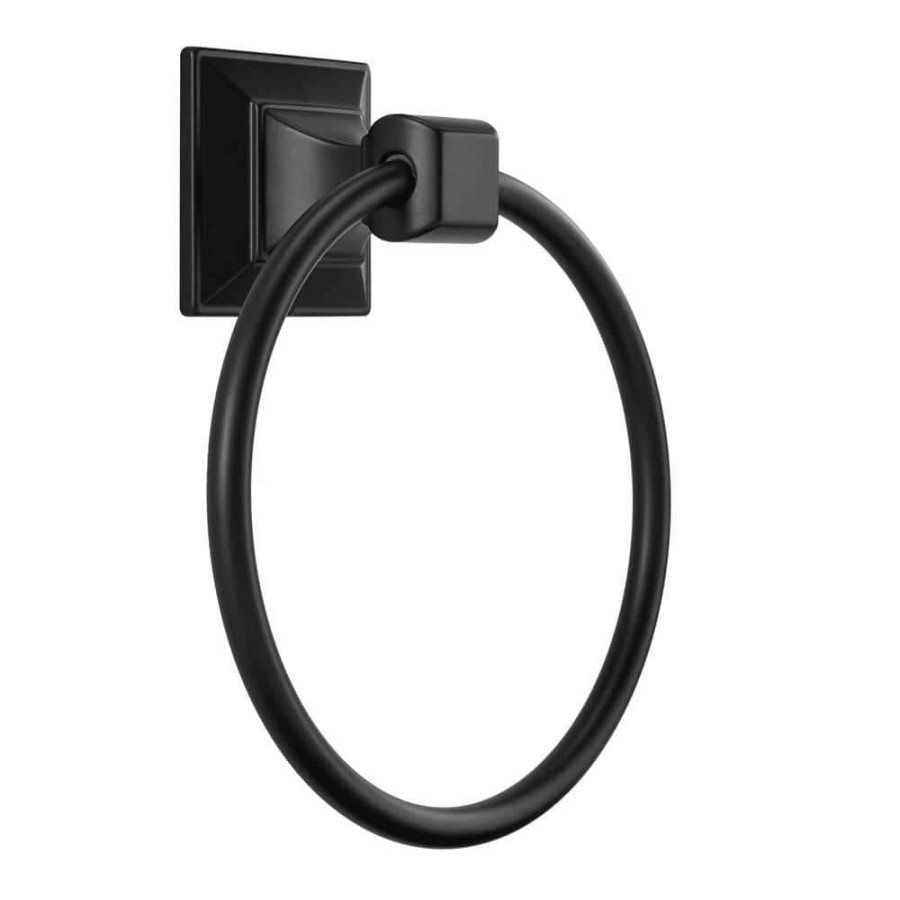 Bathroom Hardware *  | Glacier Bay Lorent Towel Ring In Matte Black