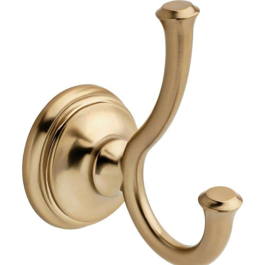 Bathroom Hardware *  | Delta Cassidy Double Towel Hook In Champagne Bronze