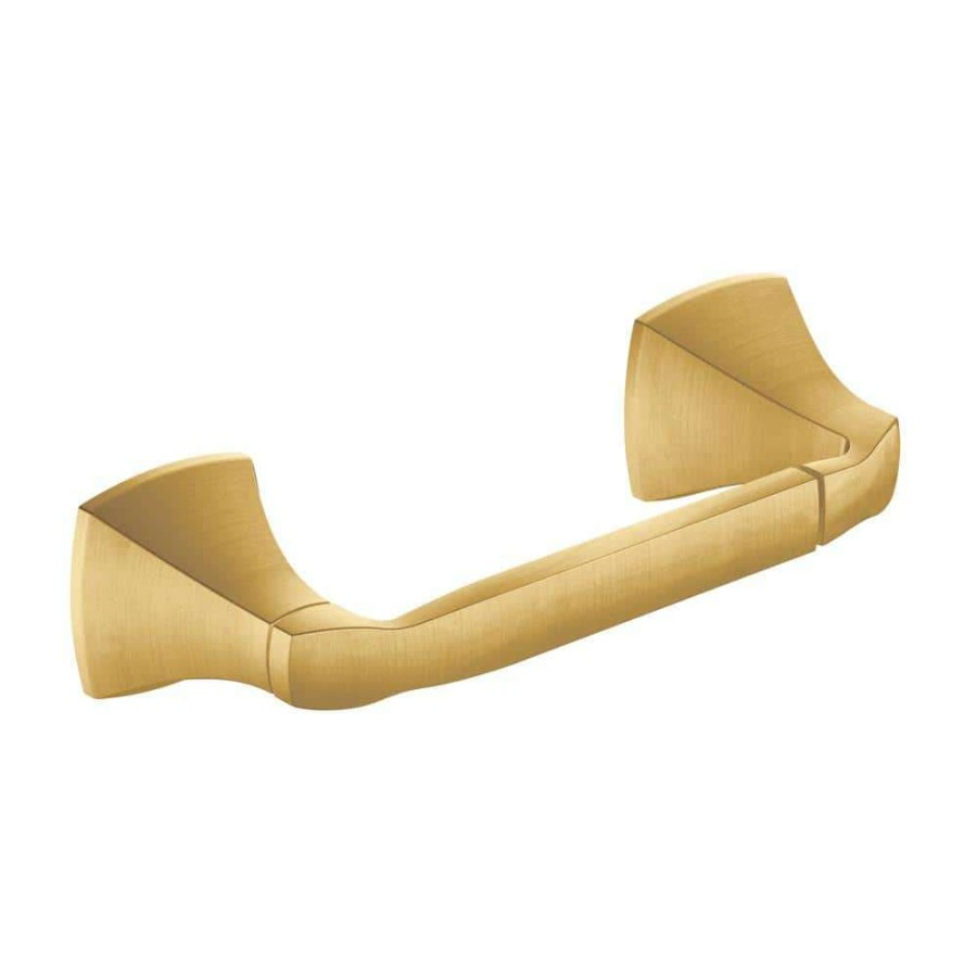 Bathroom Hardware *  | Moen Voss Pivoting Double Post Toilet Paper Holder In Brushed Gold