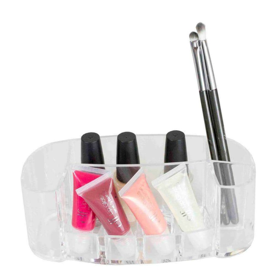 Bathroom Organizers *  | Home Basics Oval Cosmetic Organizer In Clear