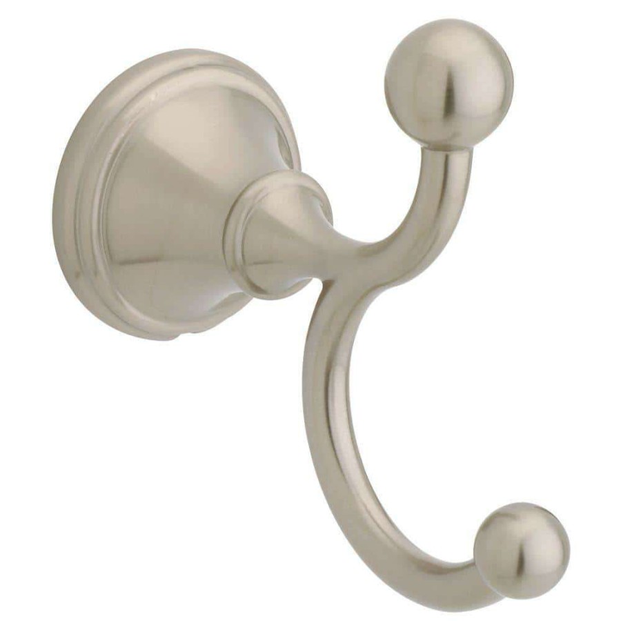 Bathroom Hardware *  | Delta Crestfield Double Towel Hook In Brushed Nickel