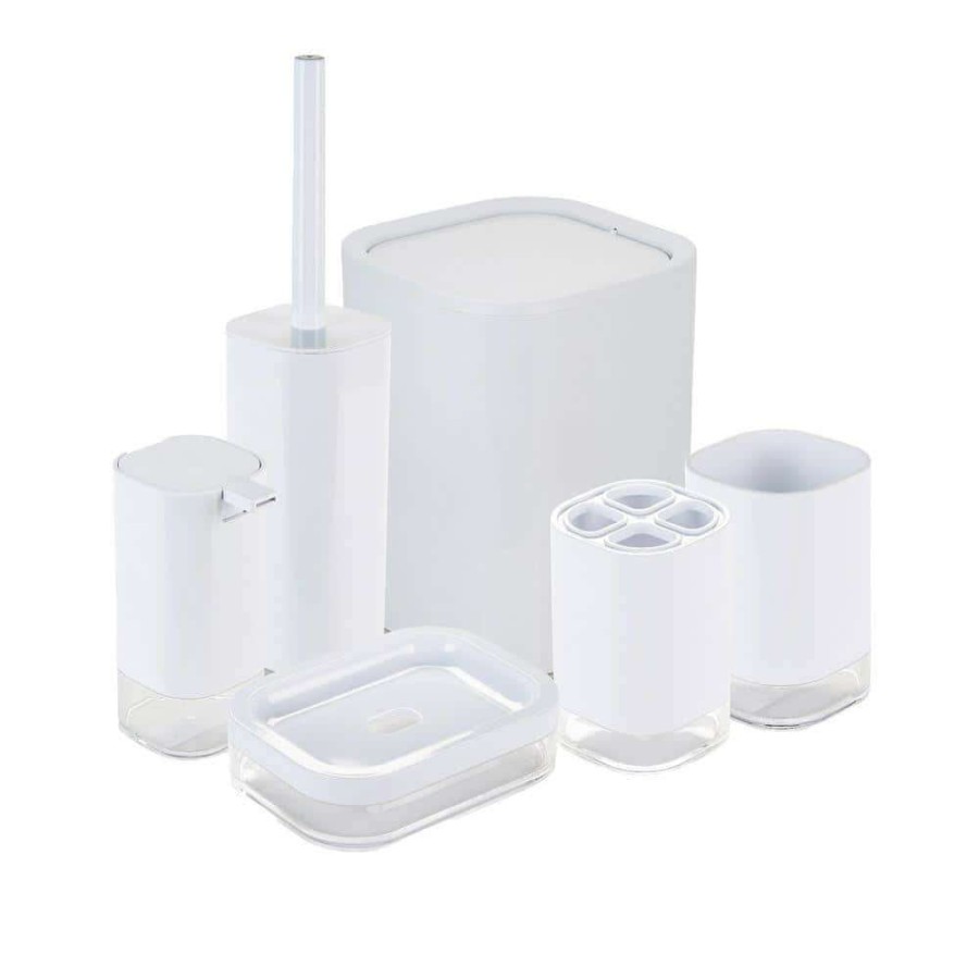 Bathroom Decor *  | Bath Bliss 6 Piece Acrylic Bathroom Set In White