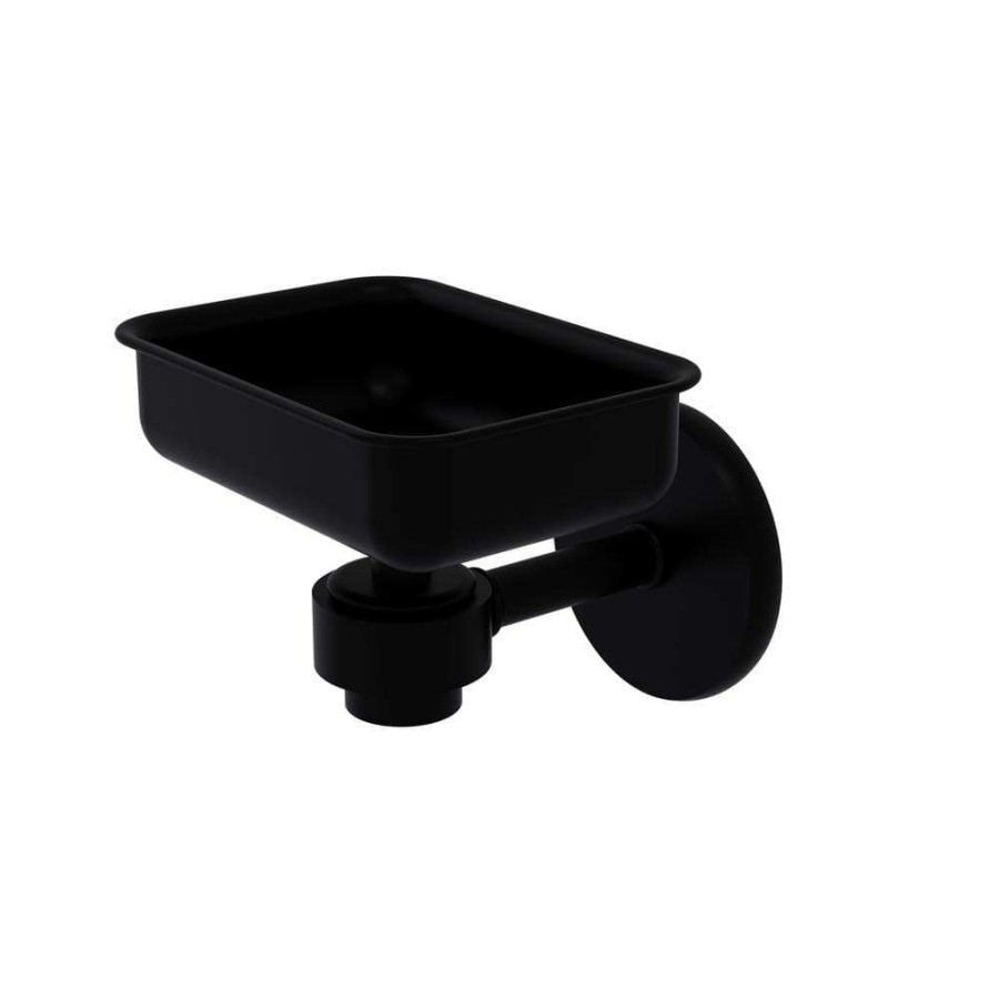 Bathroom Decor *  | Allied Brass Satellite Orbit One Wall Mounted Soap Dish In Matte Black