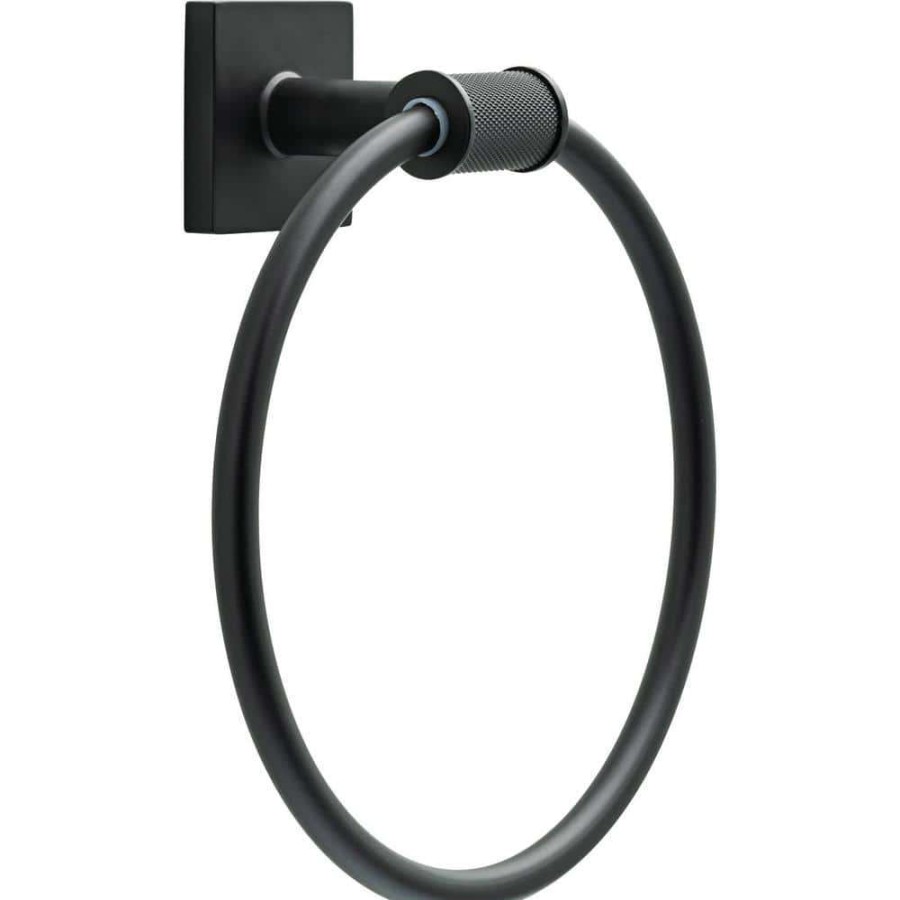 Bathroom Hardware *  | Delta Averland Towel Ring In Matte Black