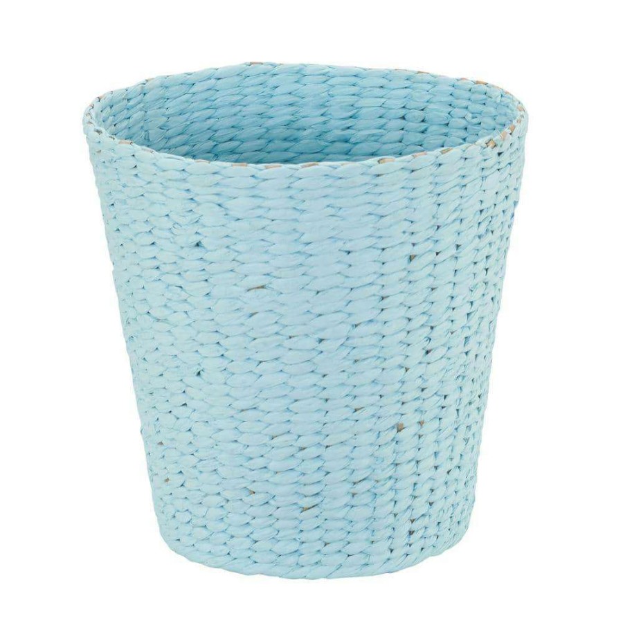 Bathroom Decor *  | Household Essentials Wicker Waste Basket In Blue Hyacinth